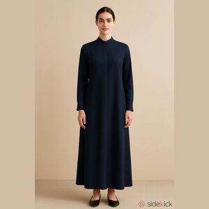 Athleta  Urbanite Dress Woman Large TALL Black Long Sleeve Pocket Travel NO BELT